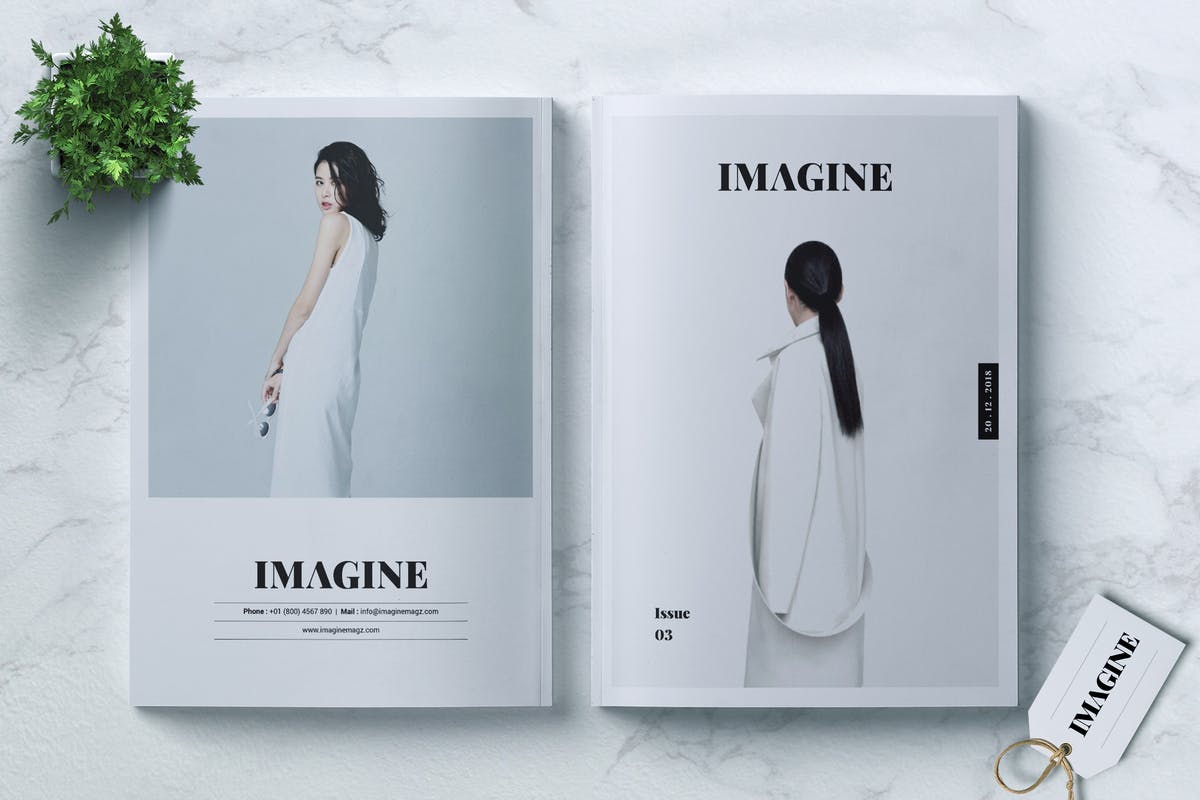 24页时尚服饰杂志设计INDD模板 IMAGINE – Fashion Magazine插图