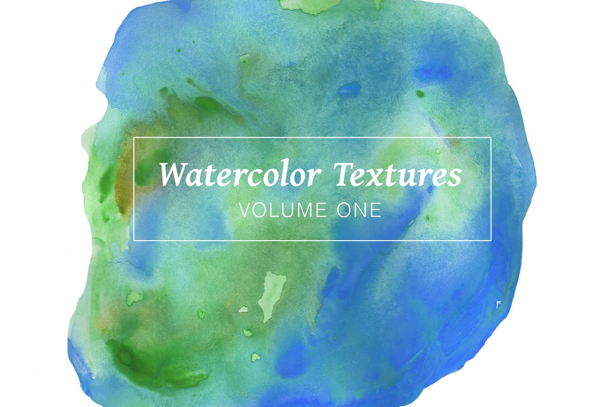 高分辨率的蓝绿色水彩纹理Vol.1 Blue Watercolor Textures – Volume 1插图