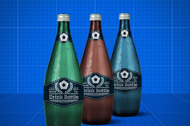 饮料玻璃瓶外观包装样机模板v1 Drink Bottle V.1插图(4)