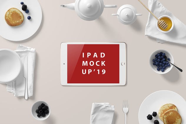 西式早餐场景iPad Mini设备展示样机 iPad Mini Mockup – Breakfast Set插图(7)