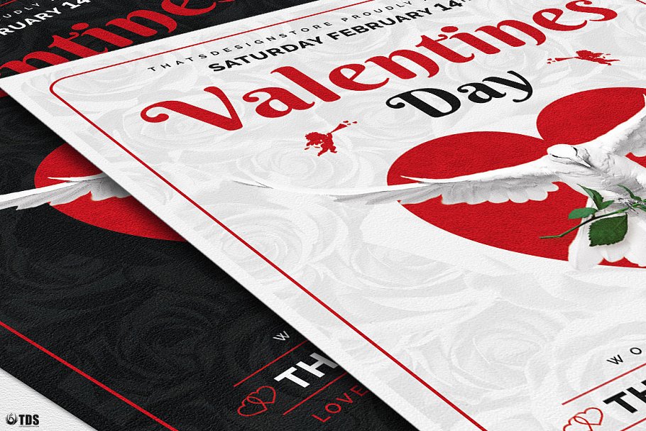 情人节主题传单PSD模板v13 Valentines Day Flyer PSD V13插图(5)