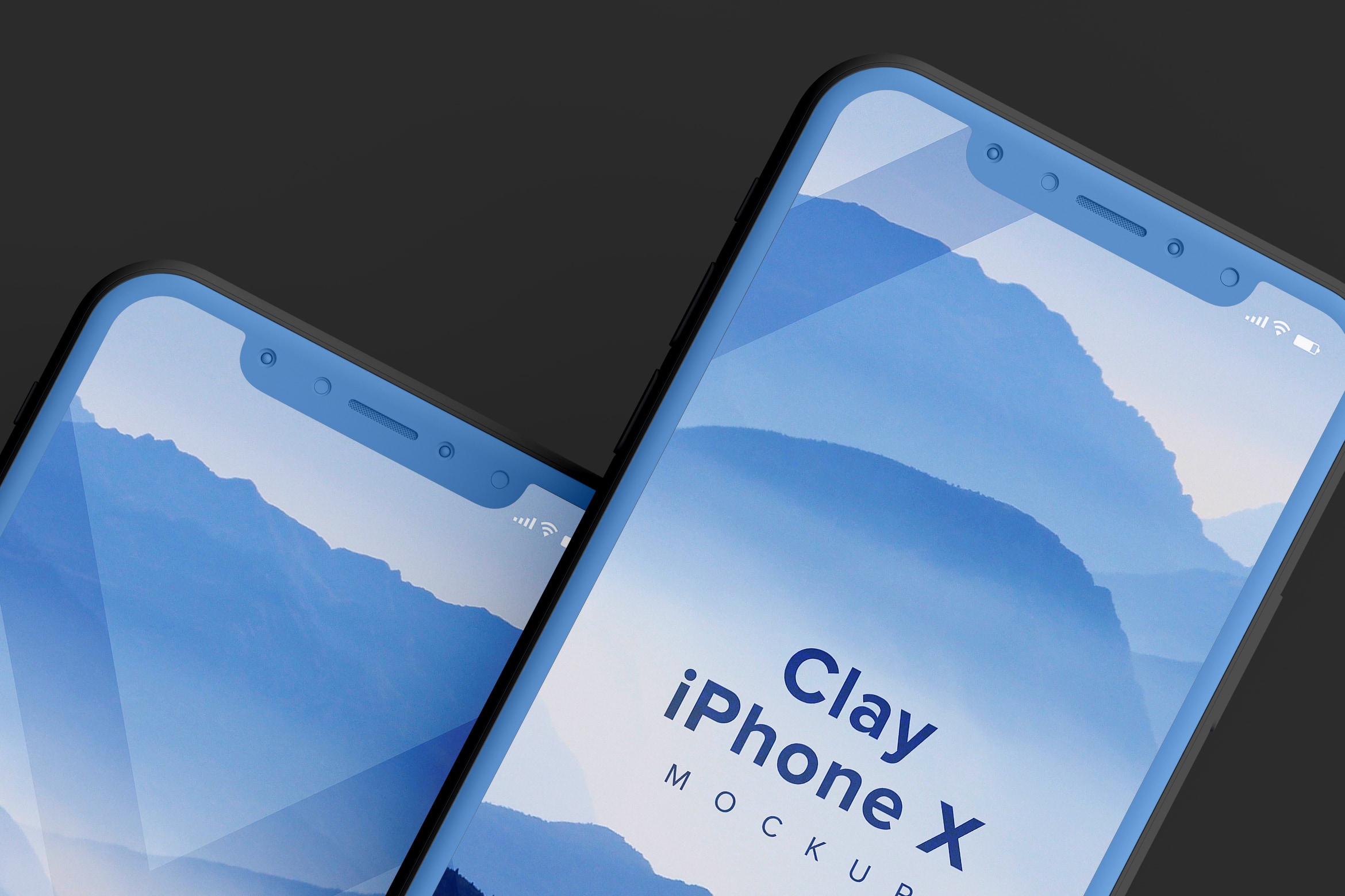 iPhone X手机双屏幕预览样机模板04 Clay iPhone X Mockup 04插图(3)