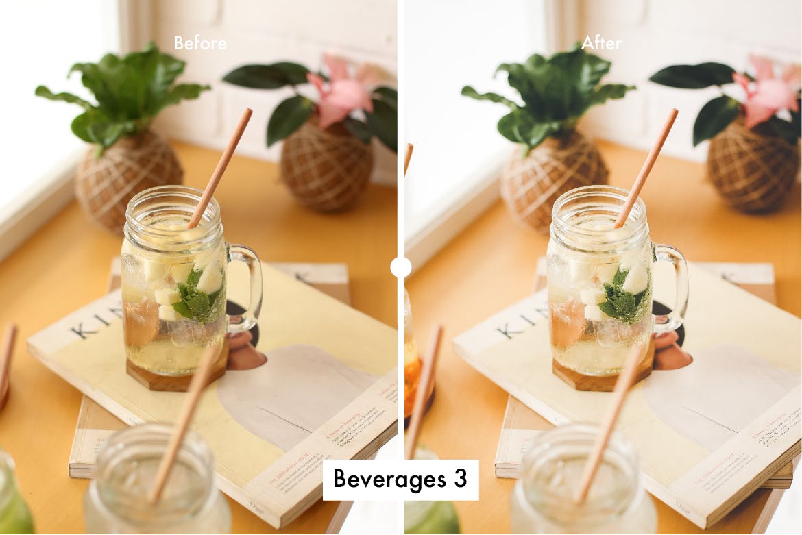 6款奶茶饮品摄影调色滤镜LR预设 6 Lightroom Preset for Beverages插图(3)