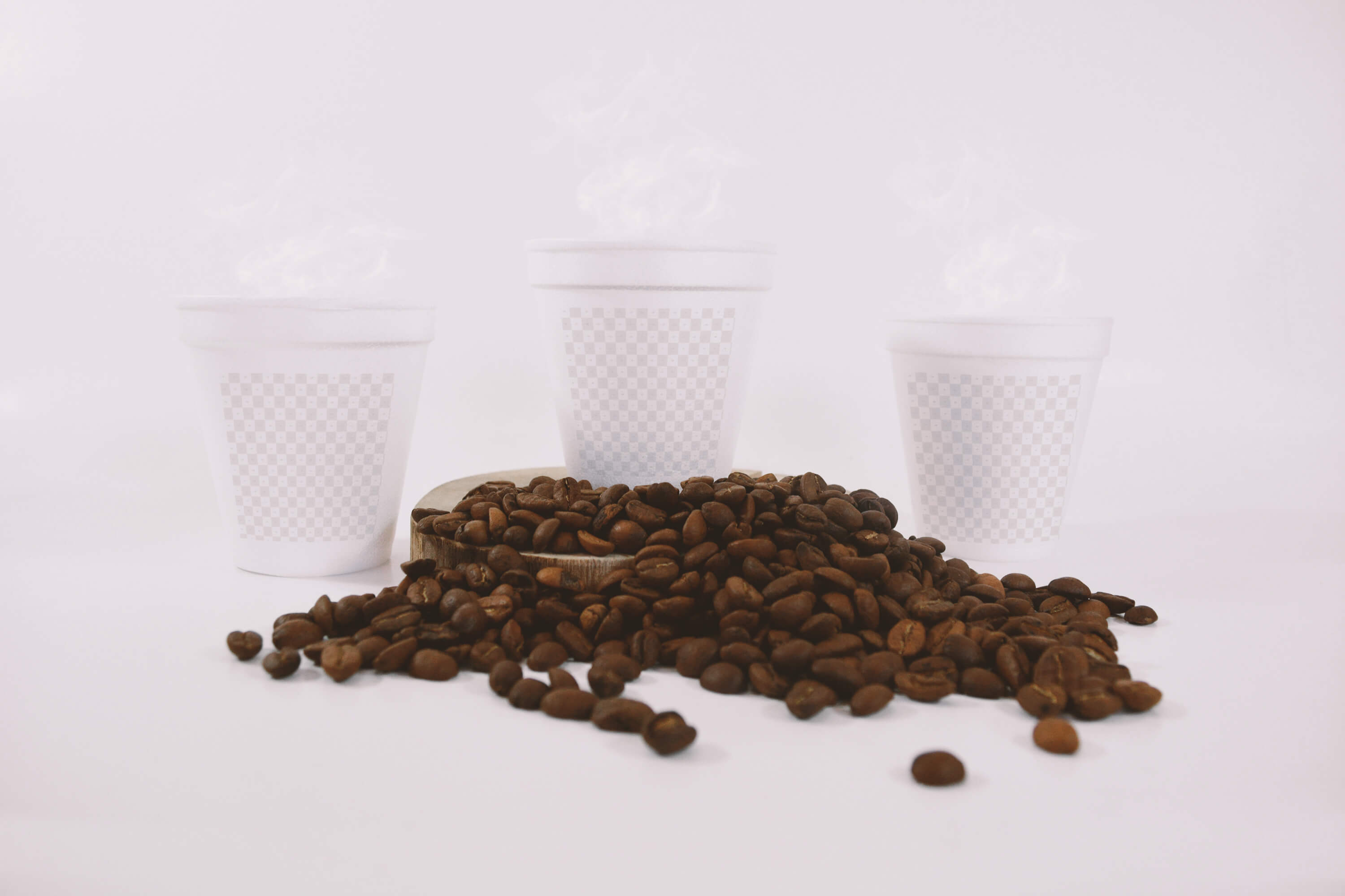 咖啡纸杯设计效果图样机模板 Coffee Cups Mockup插图(1)