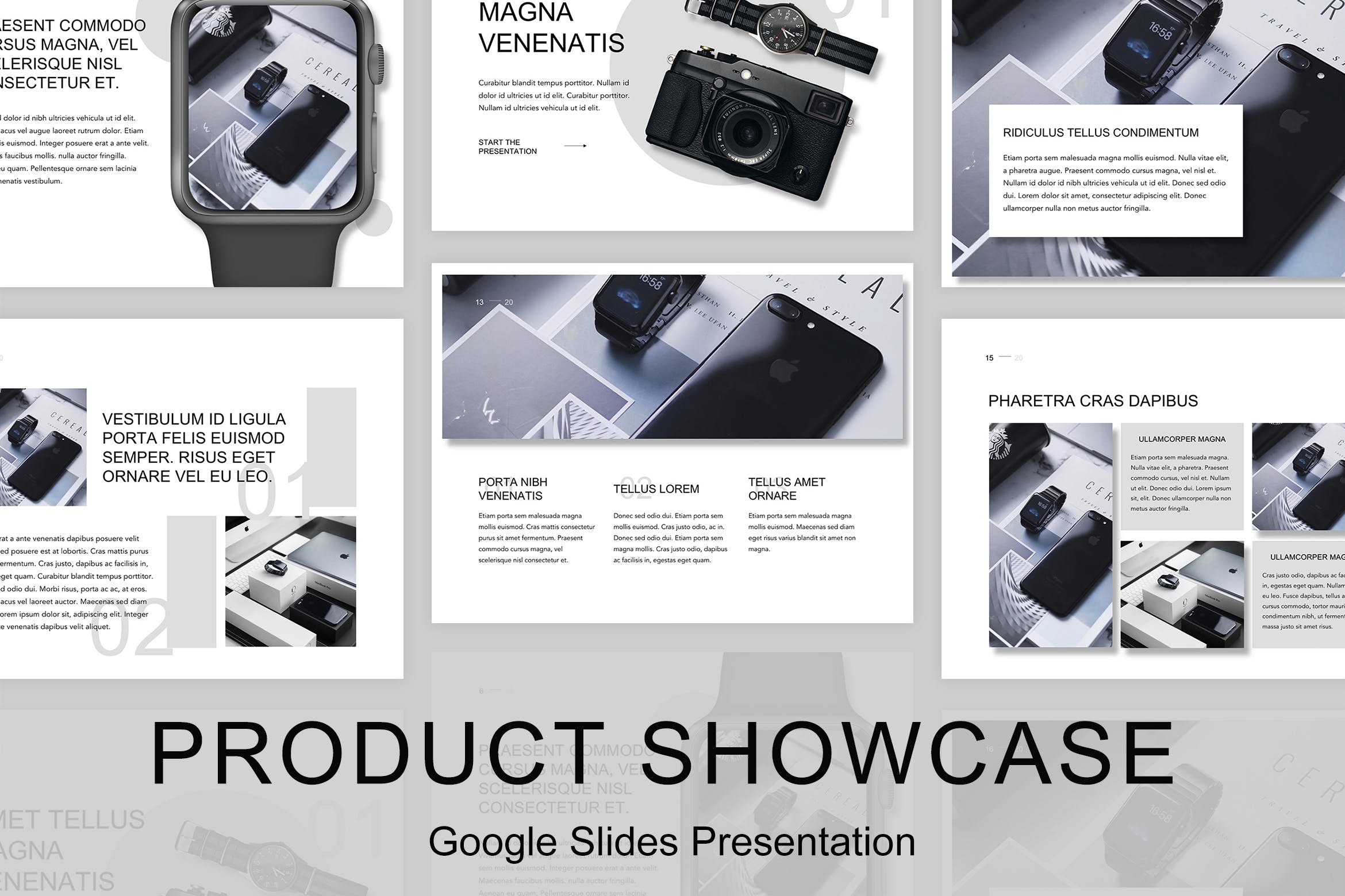 科技感产品设计展示谷歌幻灯片模板 Product Showcase Google Slides Template插图