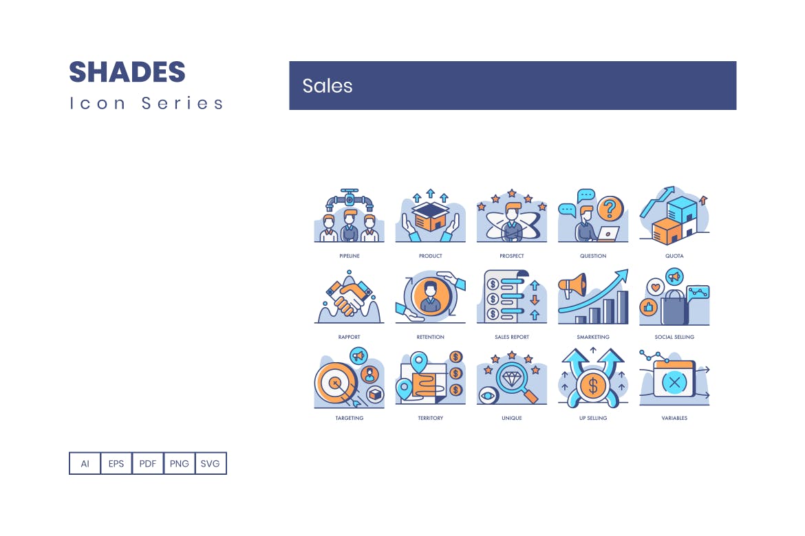 65枚销售主题阴影图标系列 65 Sales Icons | Shades Series插图(3)