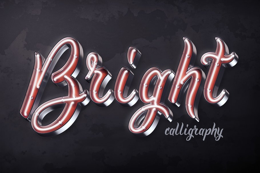 3D效果超级PSD字体[1.05GB] 3d script "Bright calligraphy"插图