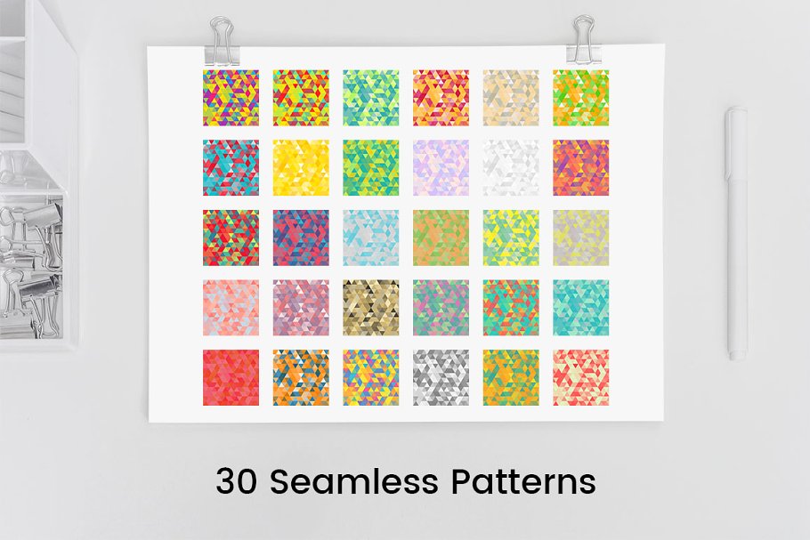 30款多彩三角形几何图案纹理 30 Cheerful Triangle Patterns插图(1)