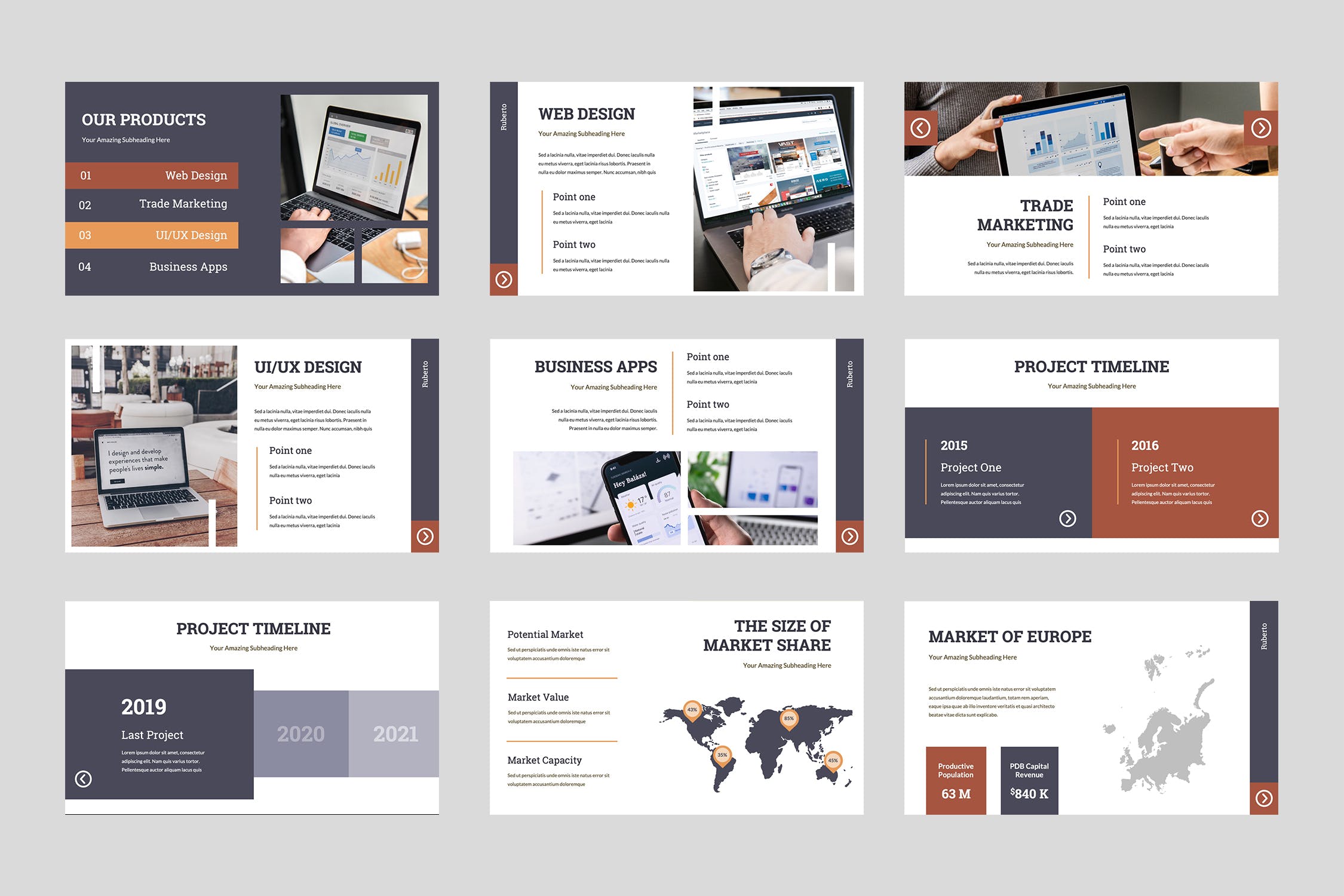 高端大气企业商务主题PPT模板下载 Goodear – Business Powerpoint Presentation插图(3)