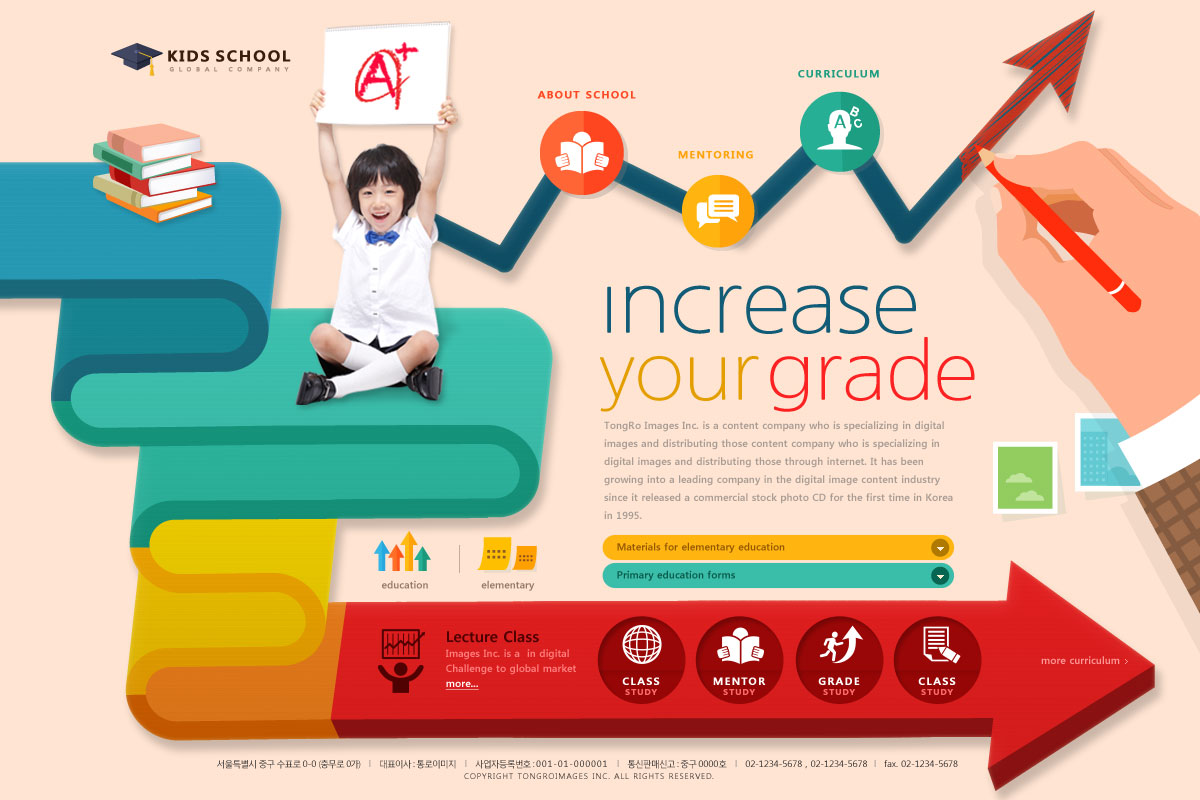 少儿&儿童学习培训教育主题网站主页设计模板插图