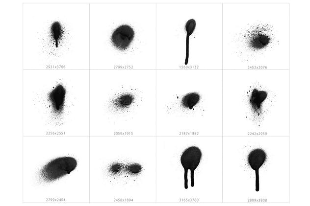 100+油漆喷雾效果斑点&圆点设计素材 101 Blob & Spot Spray Shapes插图(8)