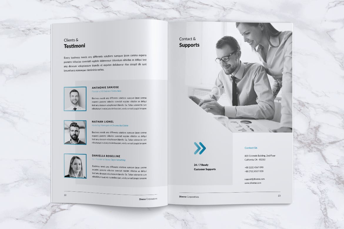 多元化大型公司简介企业画册设计模板 DIVERSE Professional Company Profile Brochures插图(11)