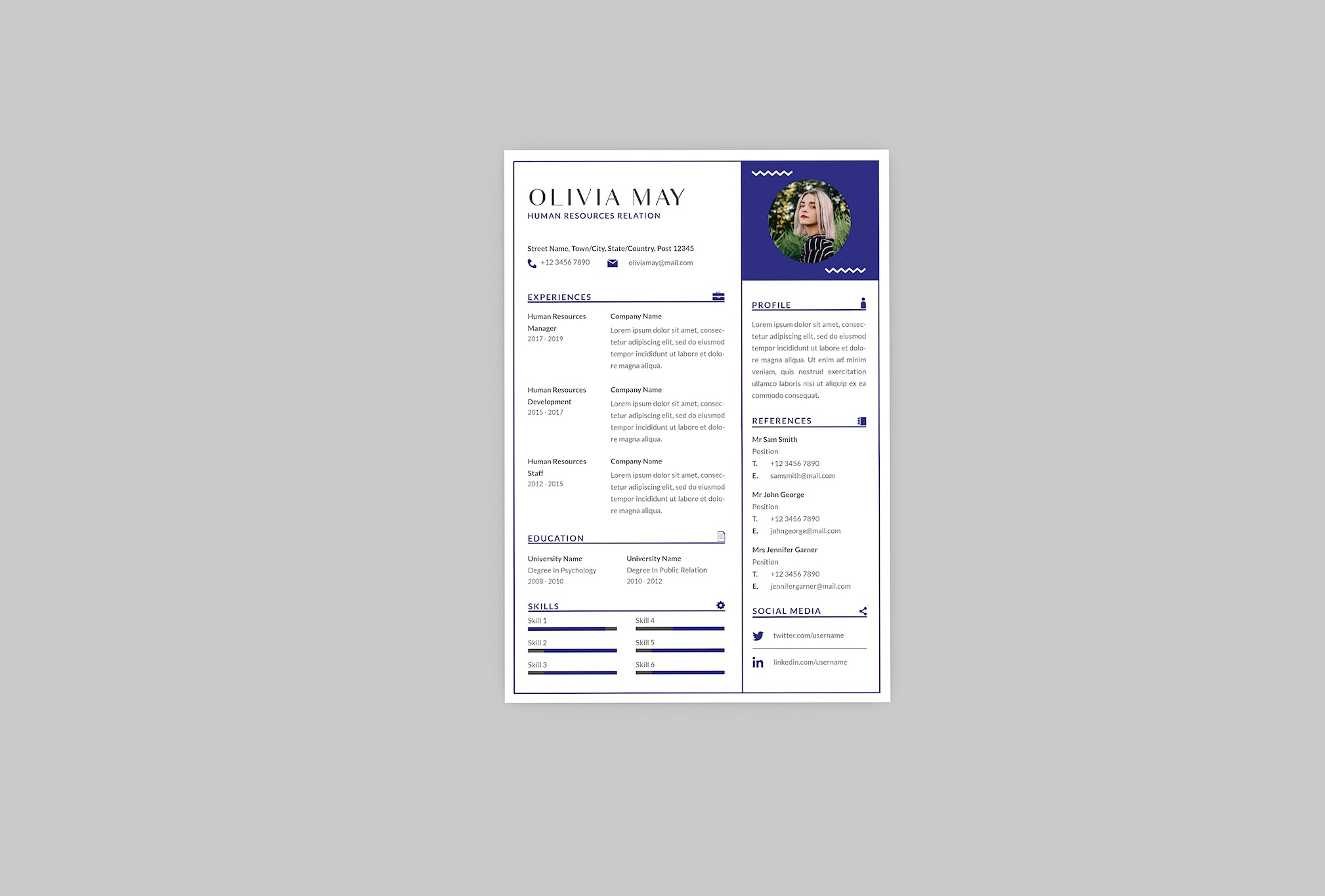 HR人力资源三合一简历设计模板 Human Resources Resume Designer插图(2)