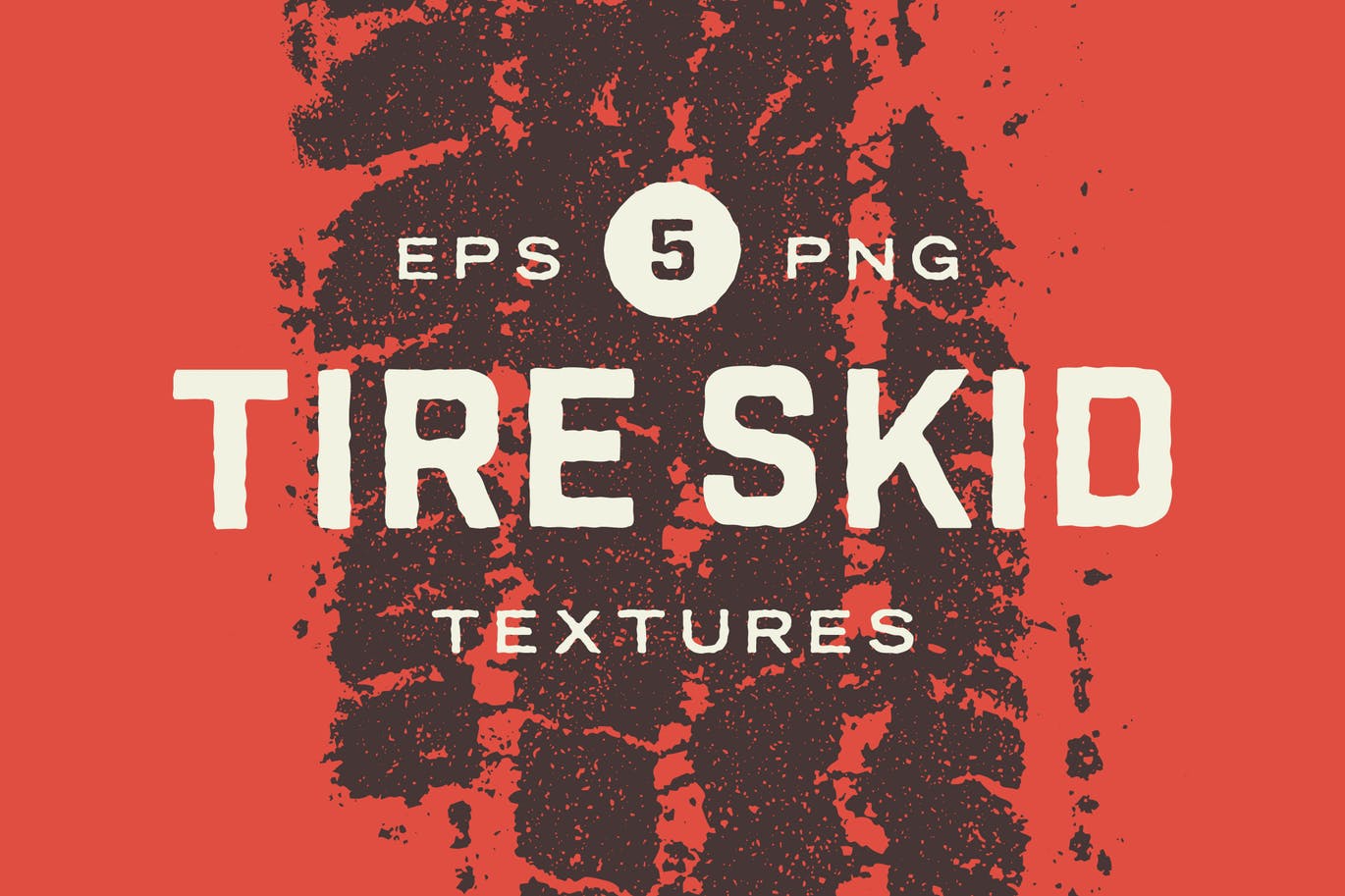 5款轮胎打滑痕迹纹理纹理矢量背景素材 Tire Skid Mark Textures插图