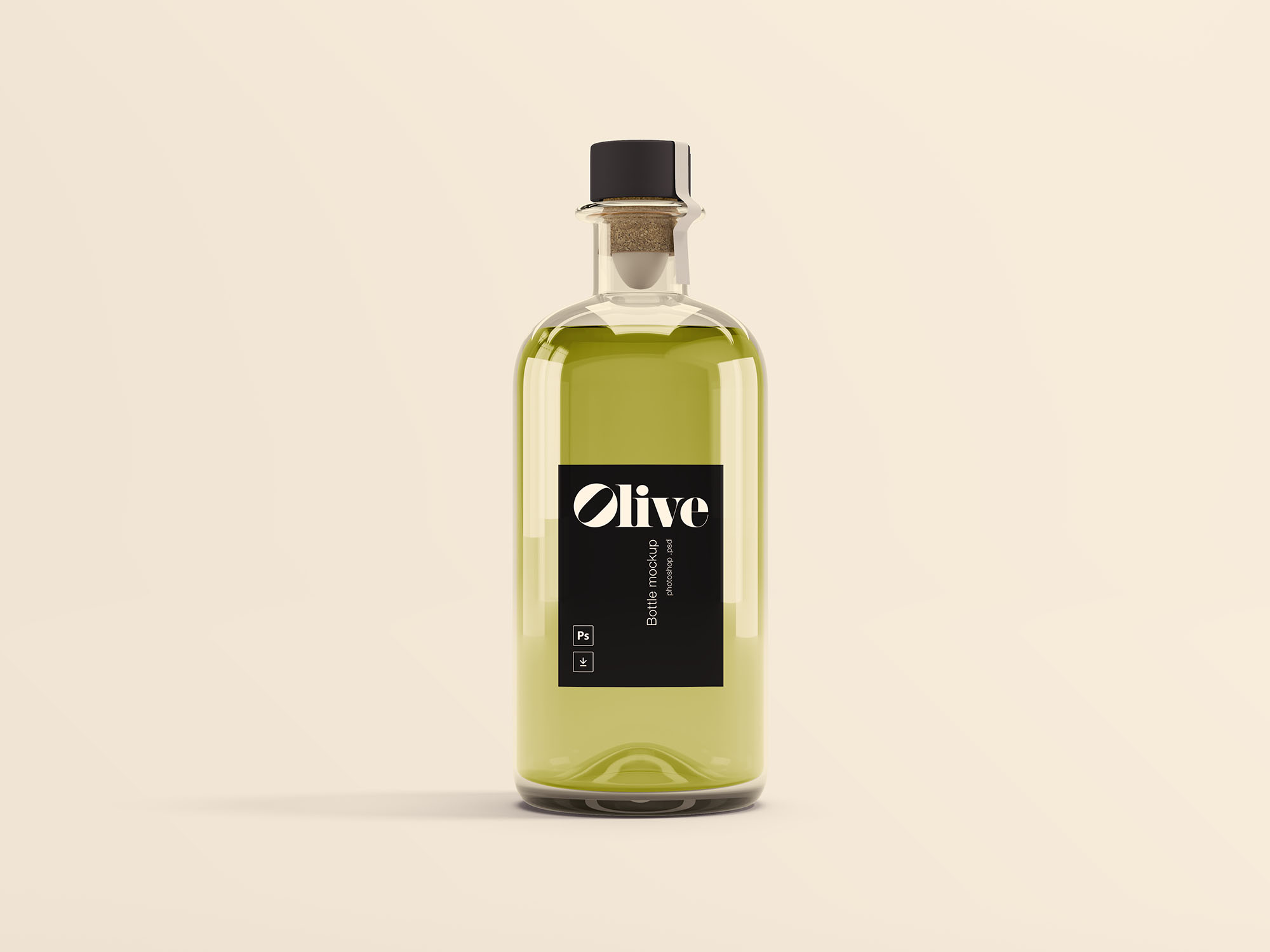 橄榄油瓶玻璃瓶设计效果图样机模板 Olive Oil Bottle Mockup插图(2)