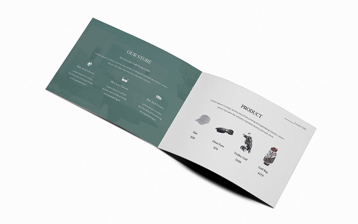 高尔夫场馆/体育场馆横版画册设计版式模板 Golf A5 Brochure Template插图(5)