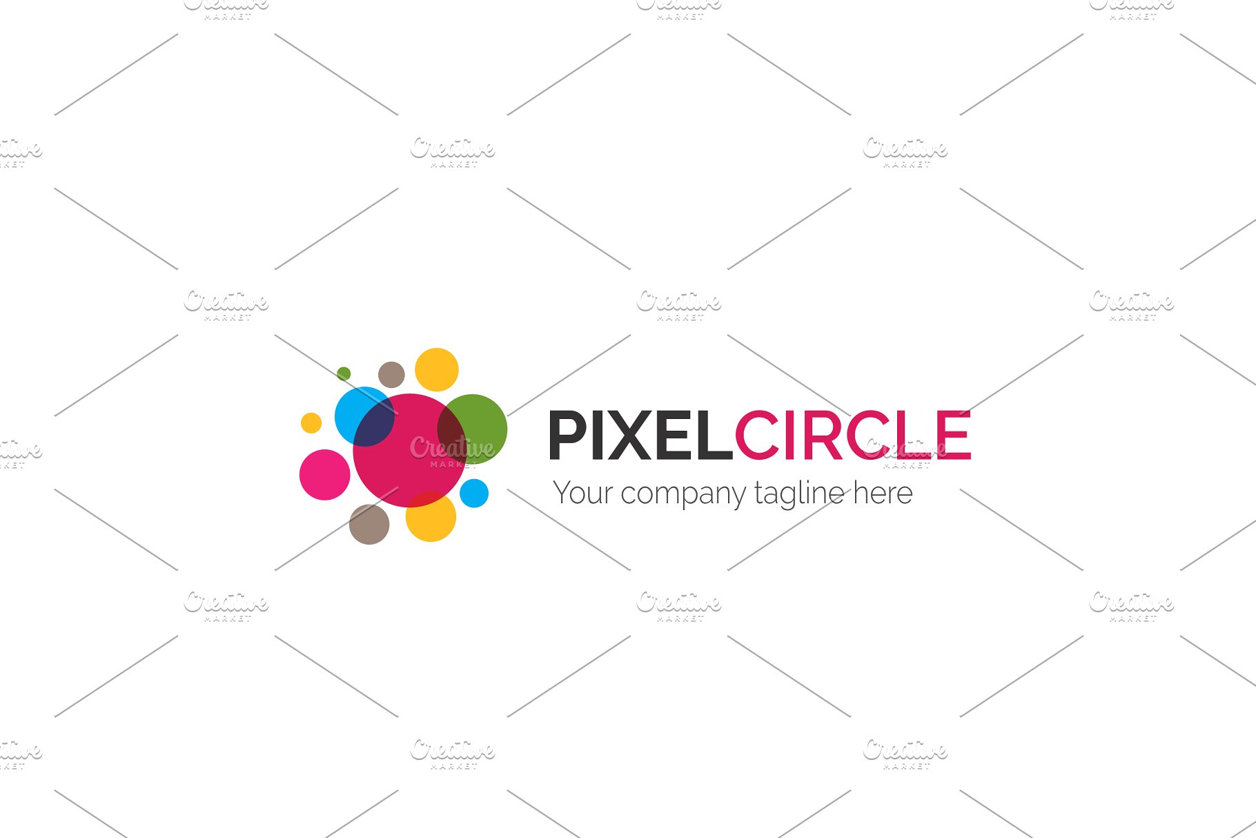 圆形像素图形Logo模板 Pixel Circle V2 Logo插图(1)