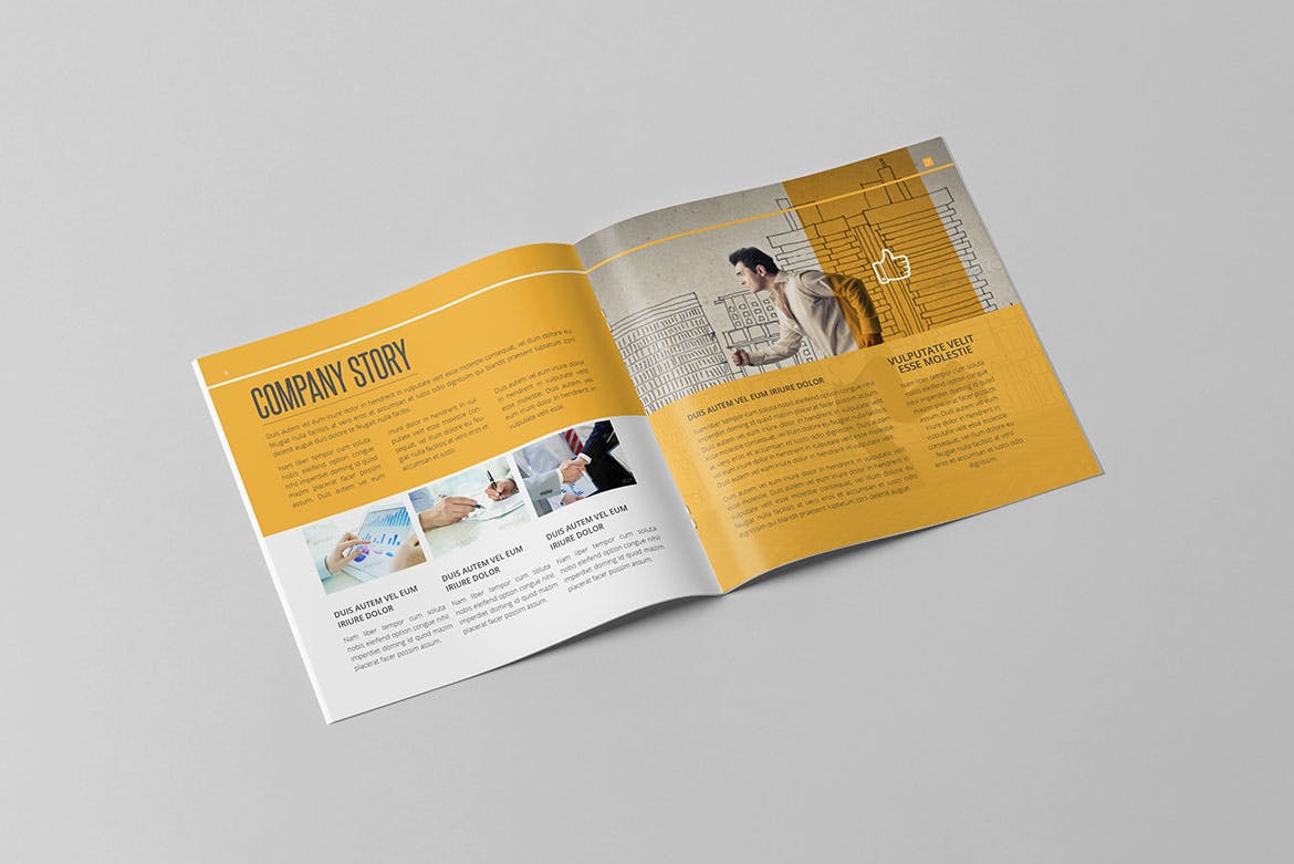 多用途商务公司方形企业画册设计模板 Multipurpose Business Square Brochure插图(4)