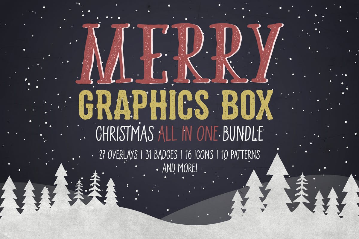 圣诞节节日主题图形巨无霸合集 Merry Graphics Box插图