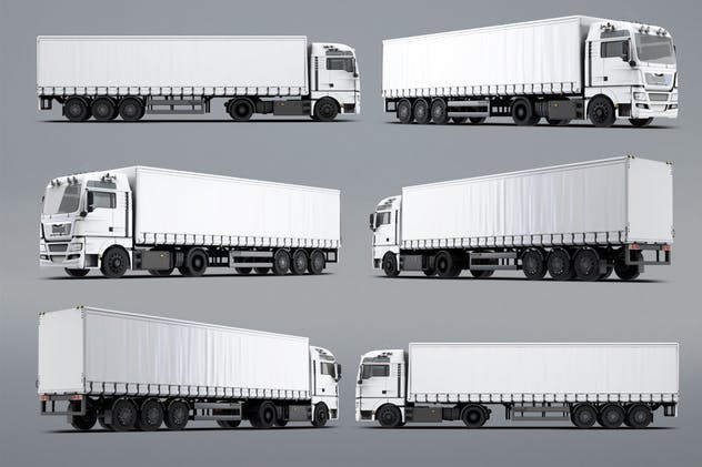 半挂车半挂卡车外观喷漆图案样机模板 Trucks Mock-Up插图(8)