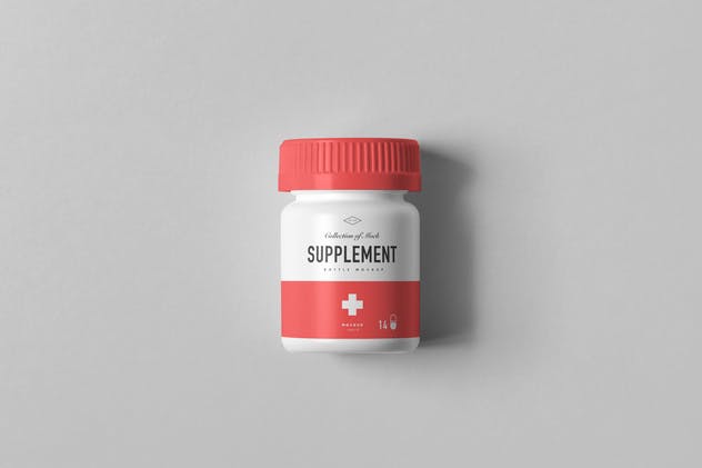 保健品药物罐子&盒子样机模板7 Supplement Jar & Box Mock-up 7插图(8)