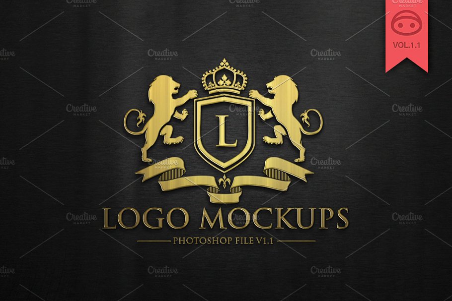 奢华金色&银色风格Logo标志样机v1 Logo Mock-Up V1插图