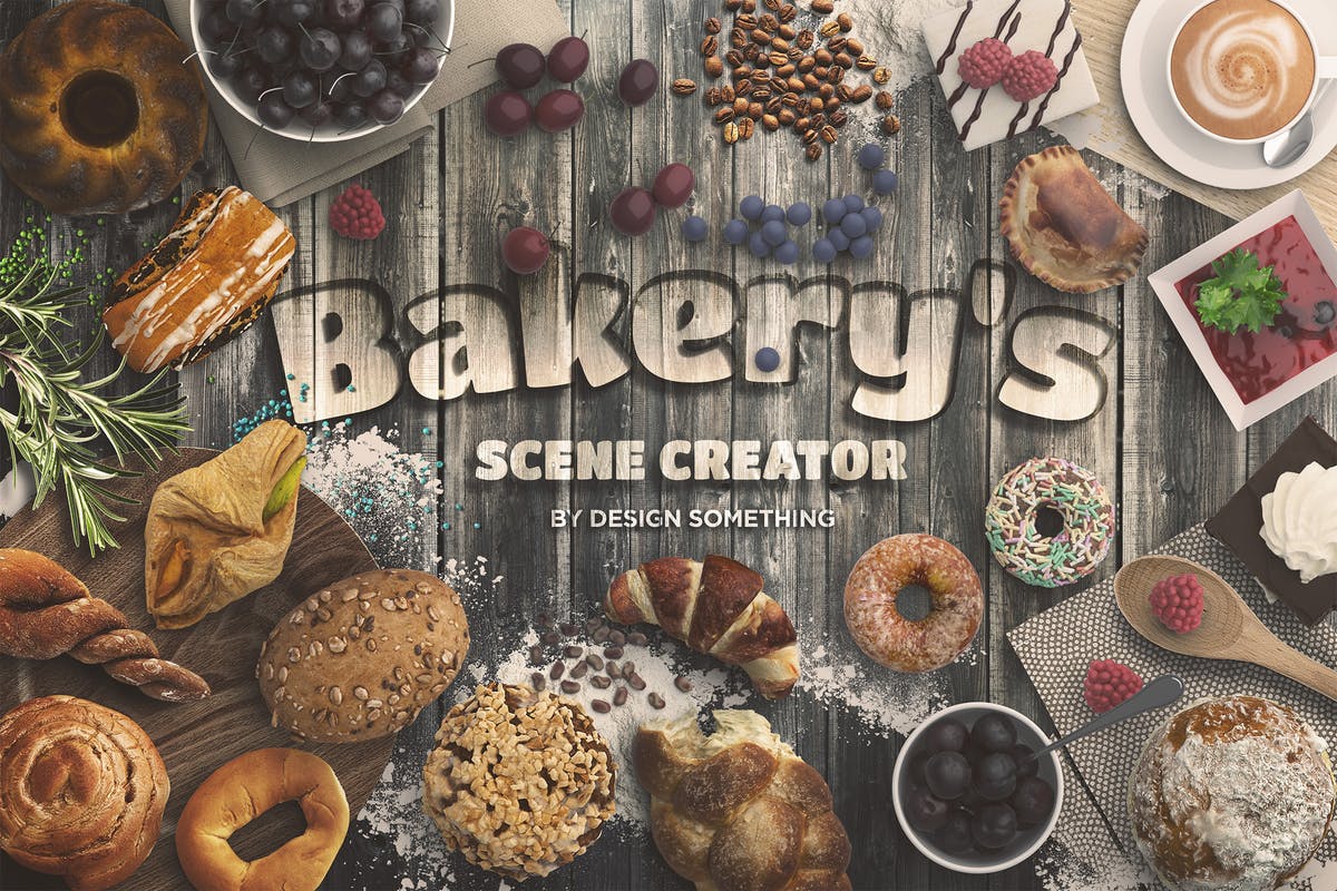 烘培面包店场景设计工具包[顶视图] Bakery Scene Creator Top View插图