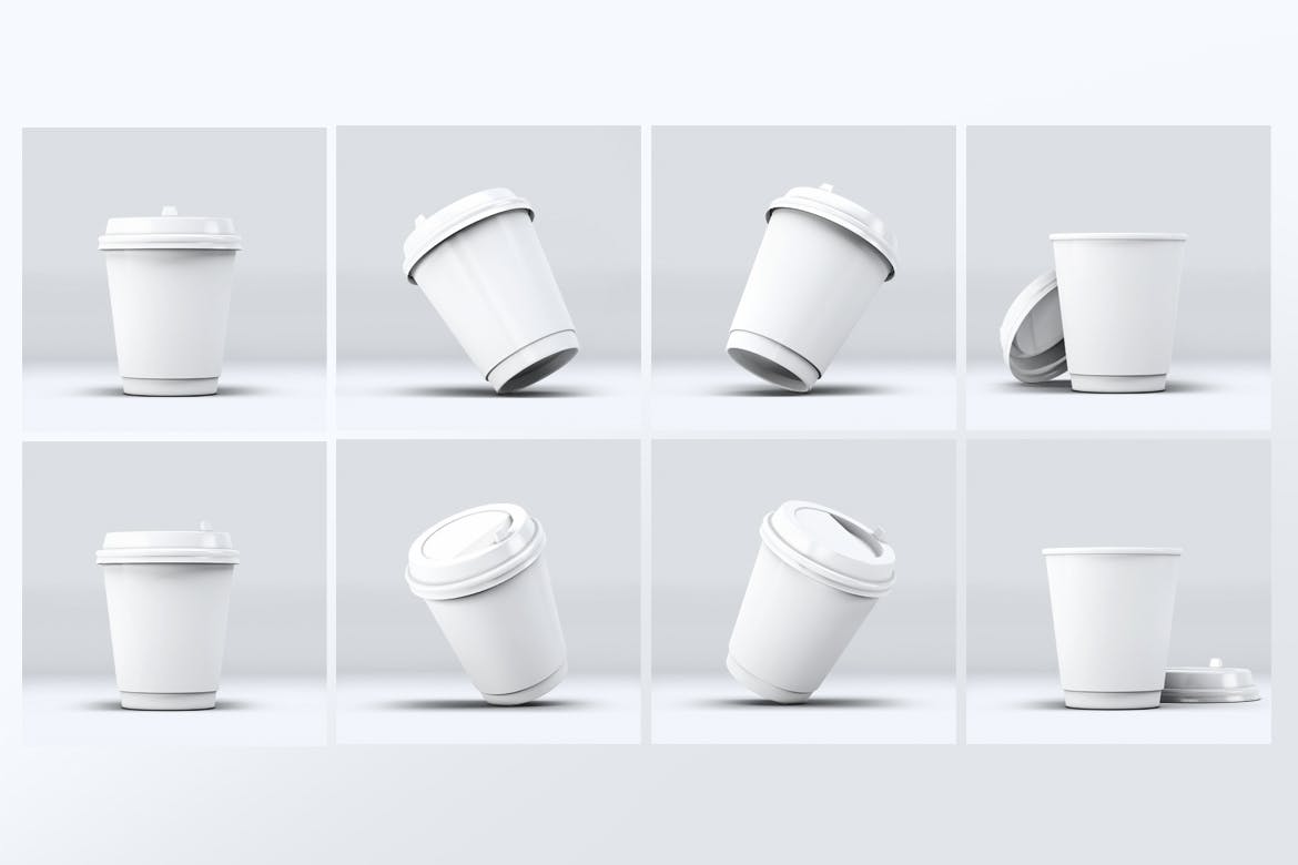 咖啡纸杯外观设计效果图样机模板 Coffee Cup Mock-Up V.2插图(2)
