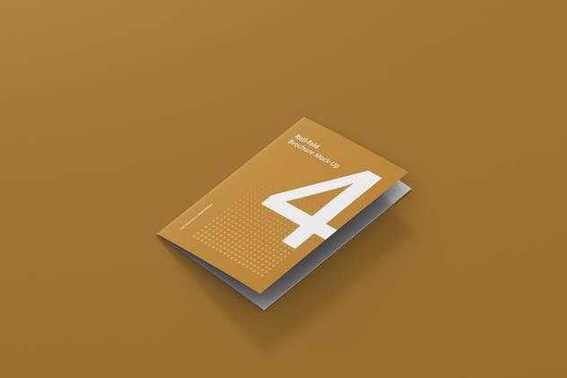 迷你折叠小手册样机模板 Roll Fold Brochure Mockup Din A4 A5 A6插图(1)