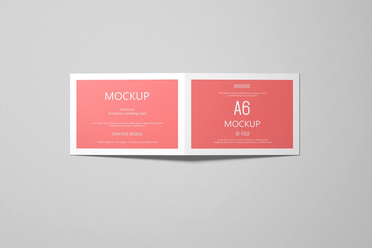 A6横向贺卡/邀请函样机套装V.2 A6 Landscape Greeting Card Invitation Mockup Set 2插图