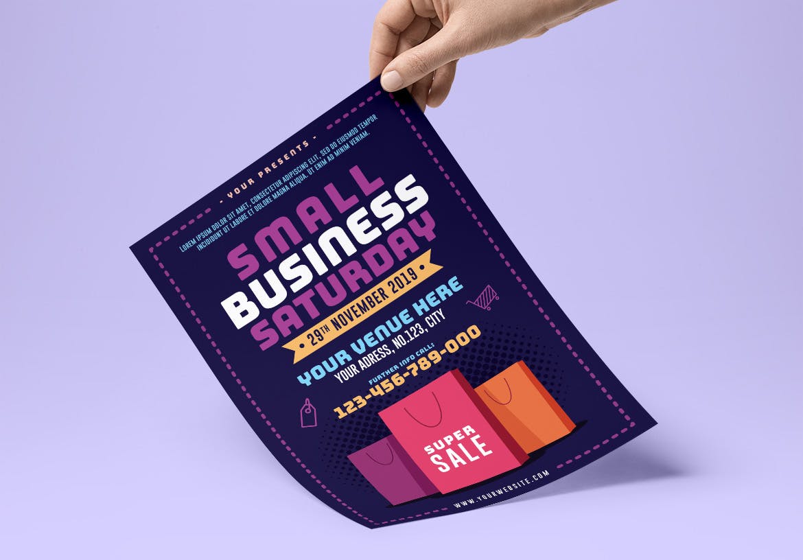 季末促销活动海报传单设计模板 Small Business Saturday Flyer插图(1)
