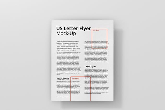 美国信纸尺寸传单设计样机模板 US Letter Flyer Mock-Up插图(3)