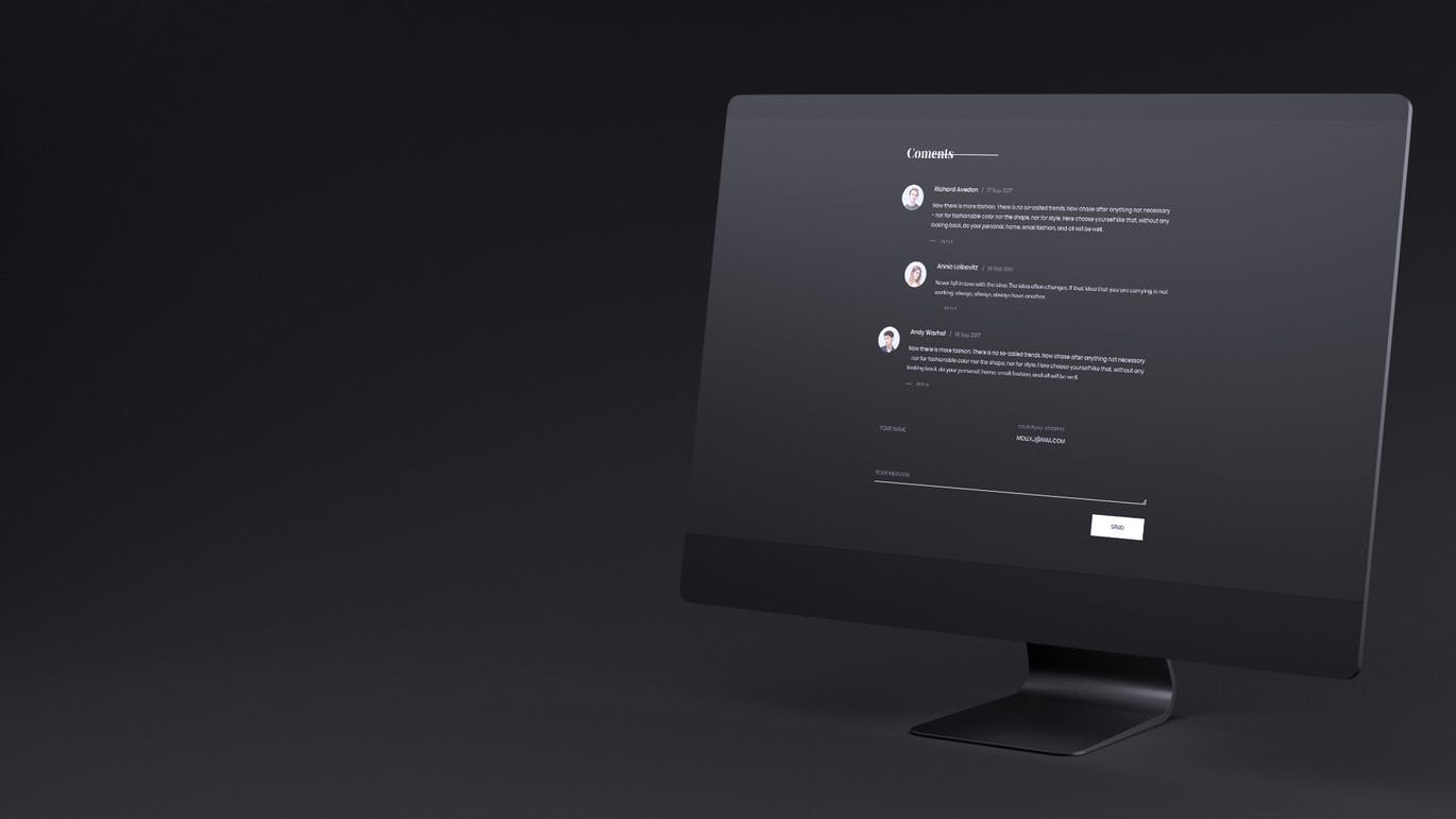 网站UI设计效果图预览黑色iMac电脑样机模板 Dark iMac Mockup插图(10)