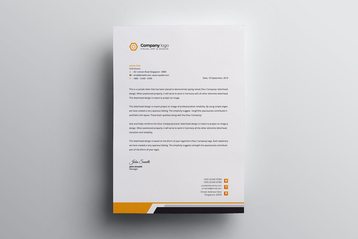信息科技企业信封设计模板v1 Letterhead插图(2)
