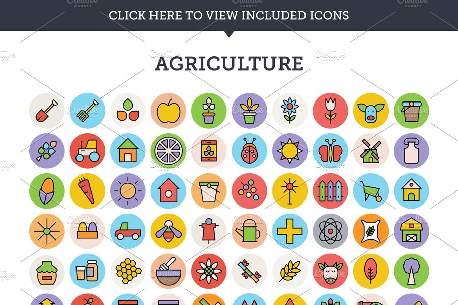 3000枚创意圆形矢量图标合集 3000 Creative Vector Icons Bundle插图(1)