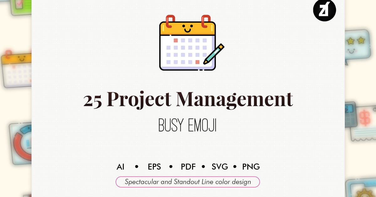 25枚项目管理主题图标素材 25 Project management elements插图