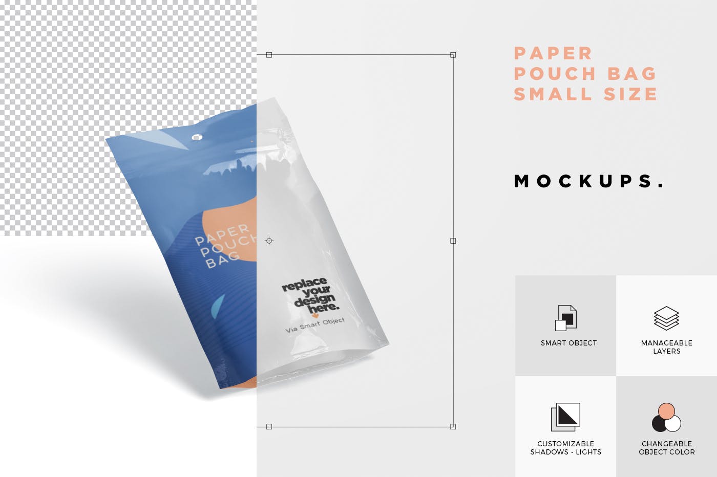 小尺寸零食包装纸袋设计图样机 Paper Pouch Bag Mockup in Small Size插图(5)