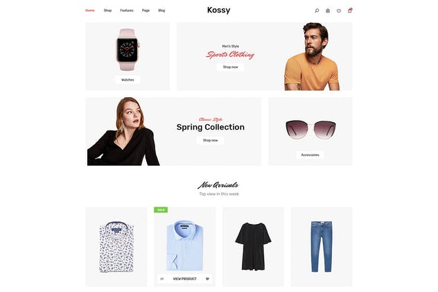极简主义电子商务网站PSD模板 Kossy | Minimalist eCommerce PSD Template插图(5)