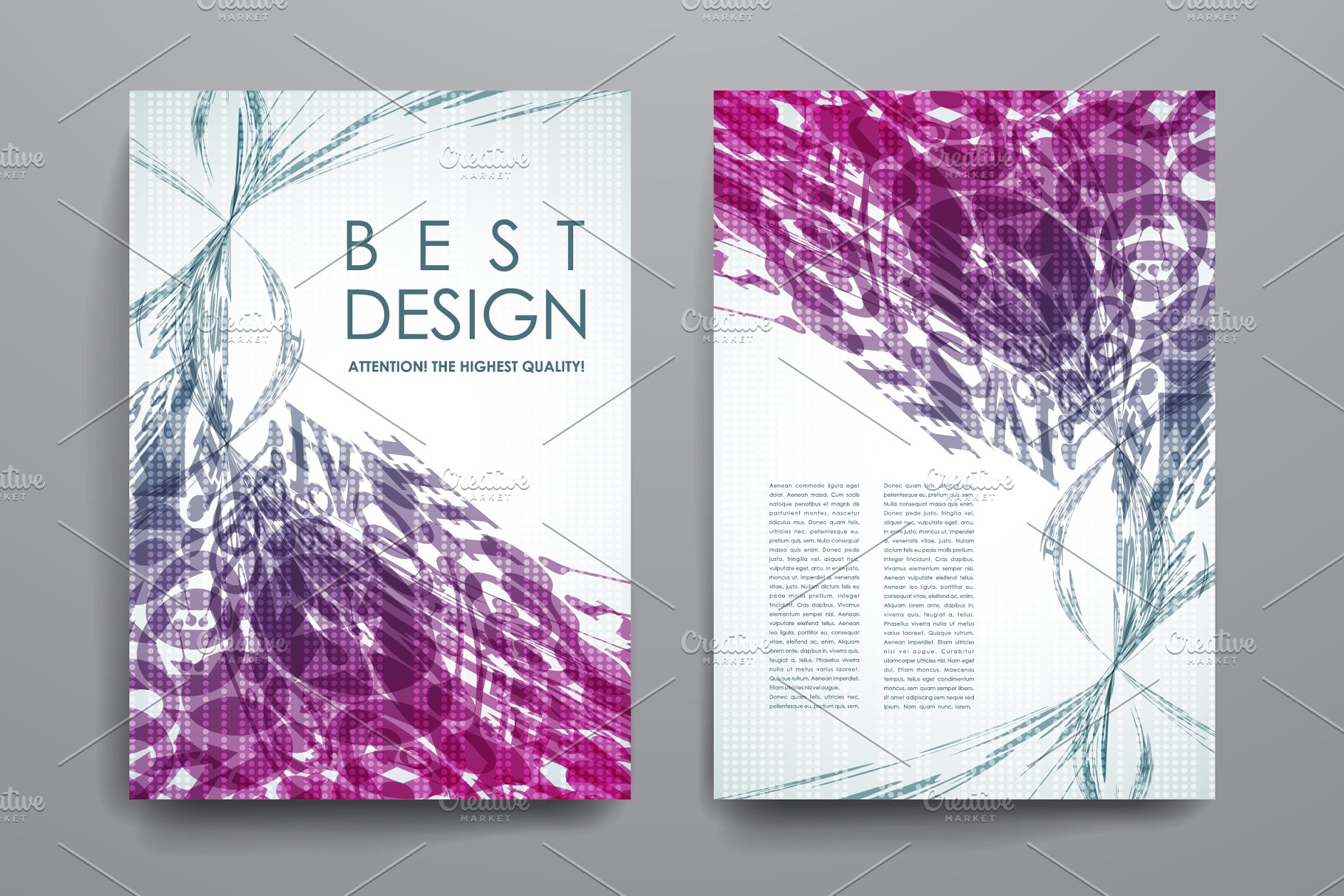 漂亮飘逸线条抽象画册模板 Brochures Templates插图(1)