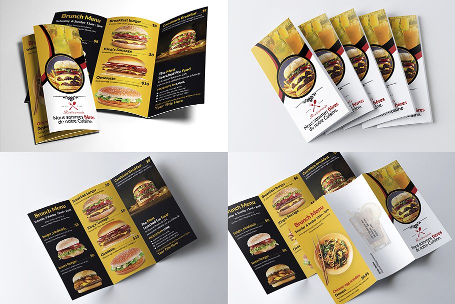 40款西式饮食菜单传单模板合集 Restaurant Menu Bundle插图(6)