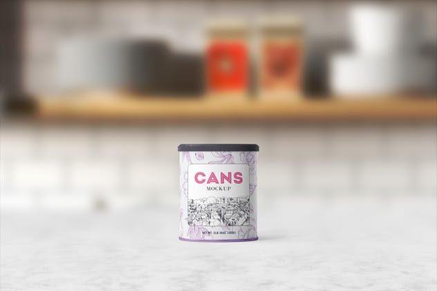 食品金属罐头包装样机 Packaging / Cans Mockup插图(5)