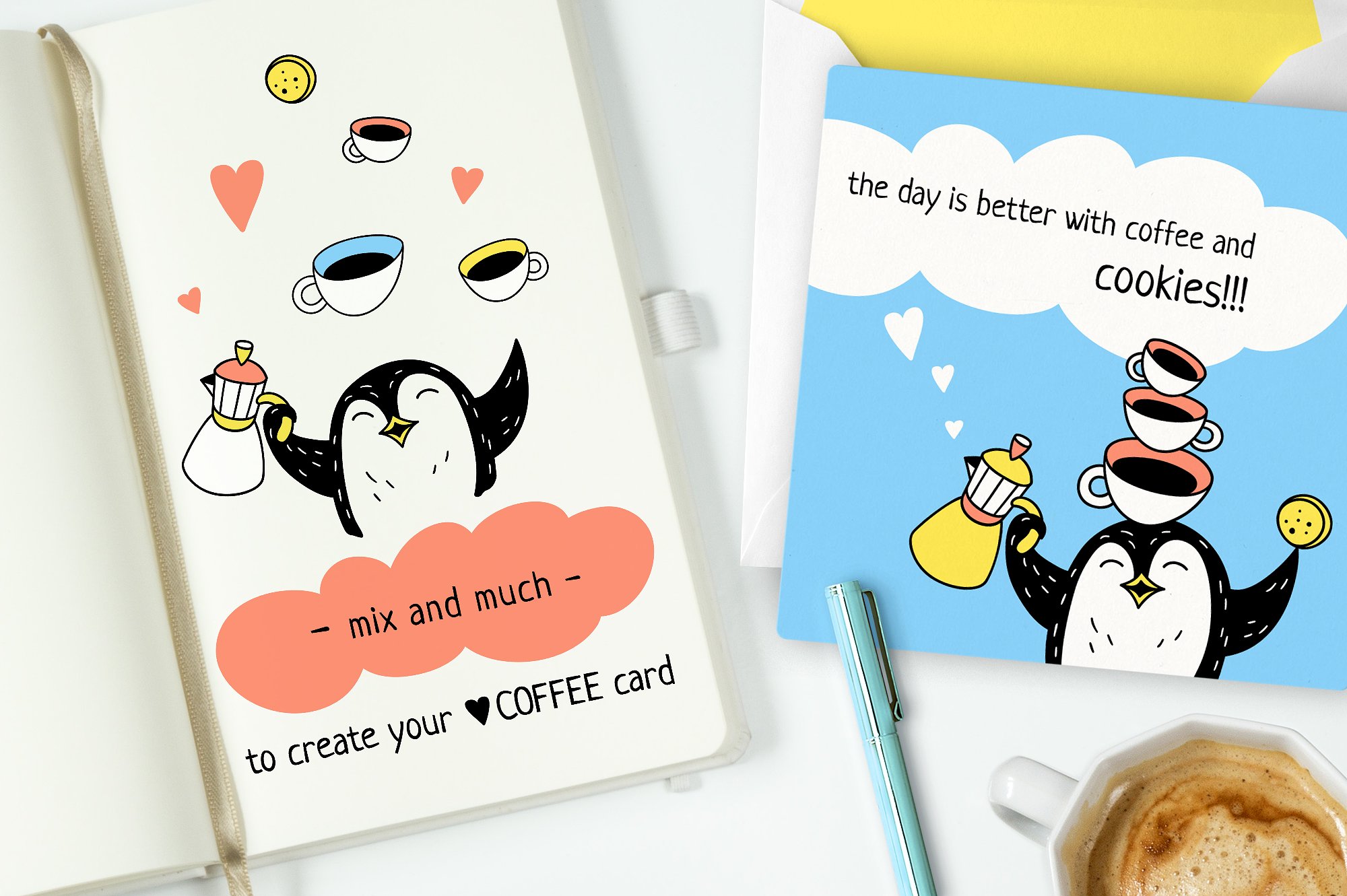 EVERY EARLY BIRD NEEDS COFFEE-手绘卡通咖啡插图素材下载[eps,png]插图(7)