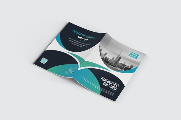 双折页企业介绍/年度报告设计模板 Bifold Brochure插图(2)
