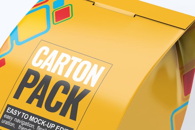 食品包装纸盒样机设计模板 Carton Box Pack Mock-Up插图(3)