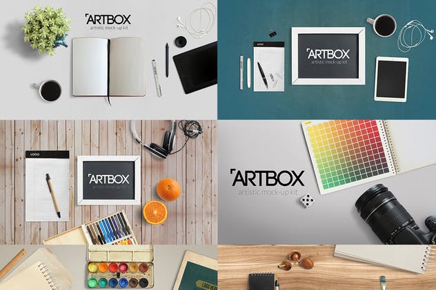 手绘设计师随身工具场景样机 ArtBox – Artistic Mockup Kit插图(8)
