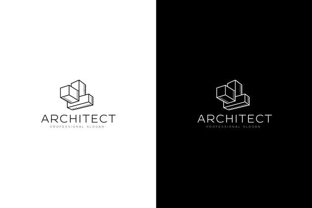 建筑品牌抽象图形Logo设计模板 Architect Structure Logo插图(1)