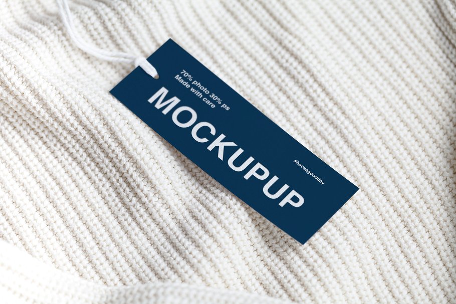 服装吊牌标签样机模板 Clothes label tag blank white mockup插图(2)