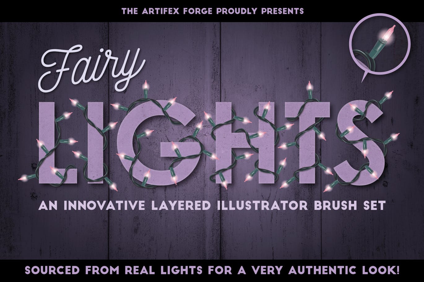 童话灯饰效果设计AI笔刷 Fairy Light Brushes插图
