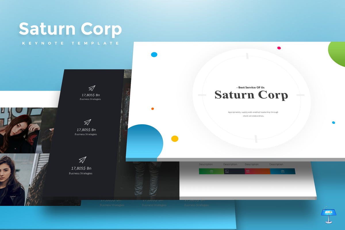 企业全方位宣传Keynote演示文稿设计模板 Saturn Corp – Keynote Template插图