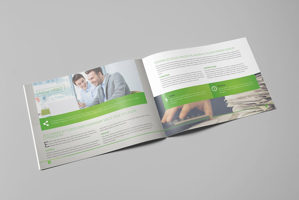 横版公司/企业画册设计设计模板 LIght Business Landscape Brochure插图(8)
